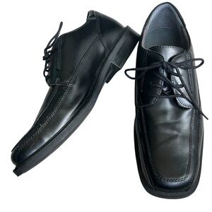 George Black Derby Dress Shoes Mens 12 Black Faux Leather Lace Up Sleek Business